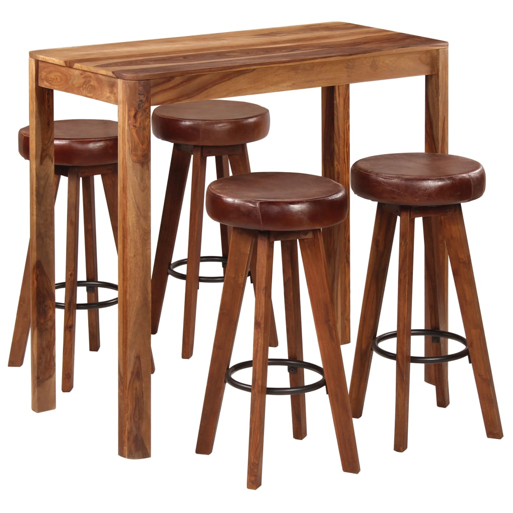 vidaXL 5-delige Barset 115x56x107 cm massief hout