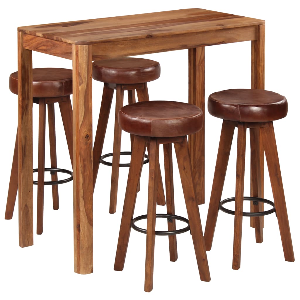 vidaXL 5-delige Barset 115x56x107 cm massief hout