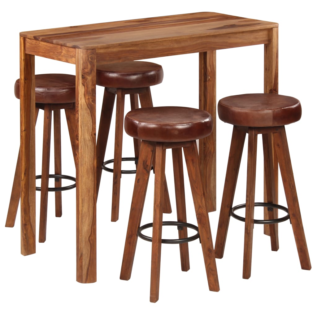 vidaXL 5-delige Barset 115x56x107 cm massief hout