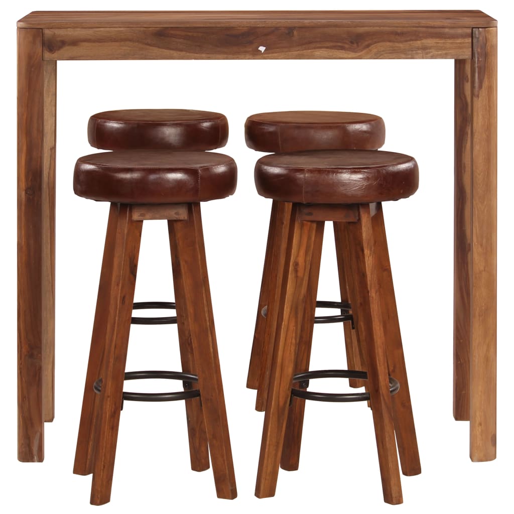vidaXL 5-delige Barset 115x56x107 cm massief hout