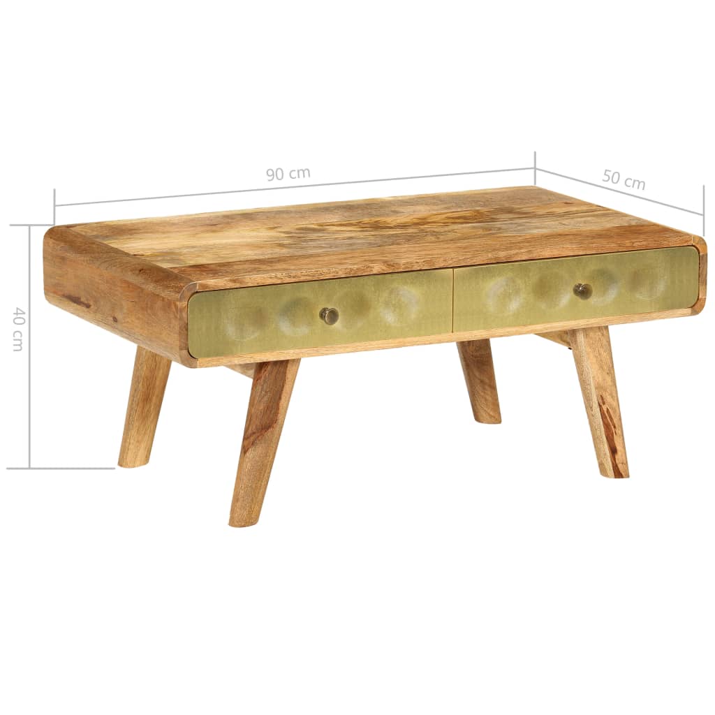vidaXL Salontafel 90x50x40 cm massief mangohout