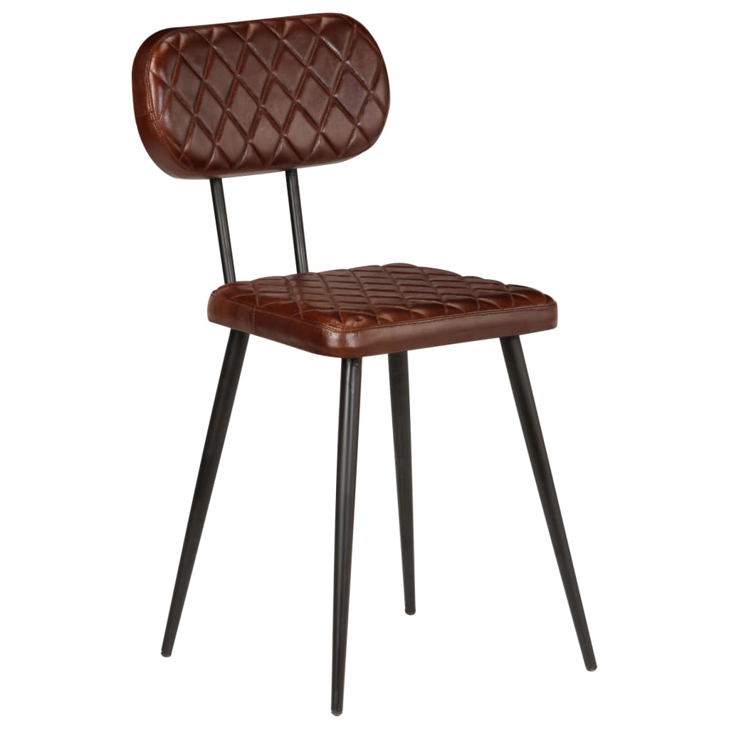 vidaXL Eetkamerstoelen 4 st echt leer bruin