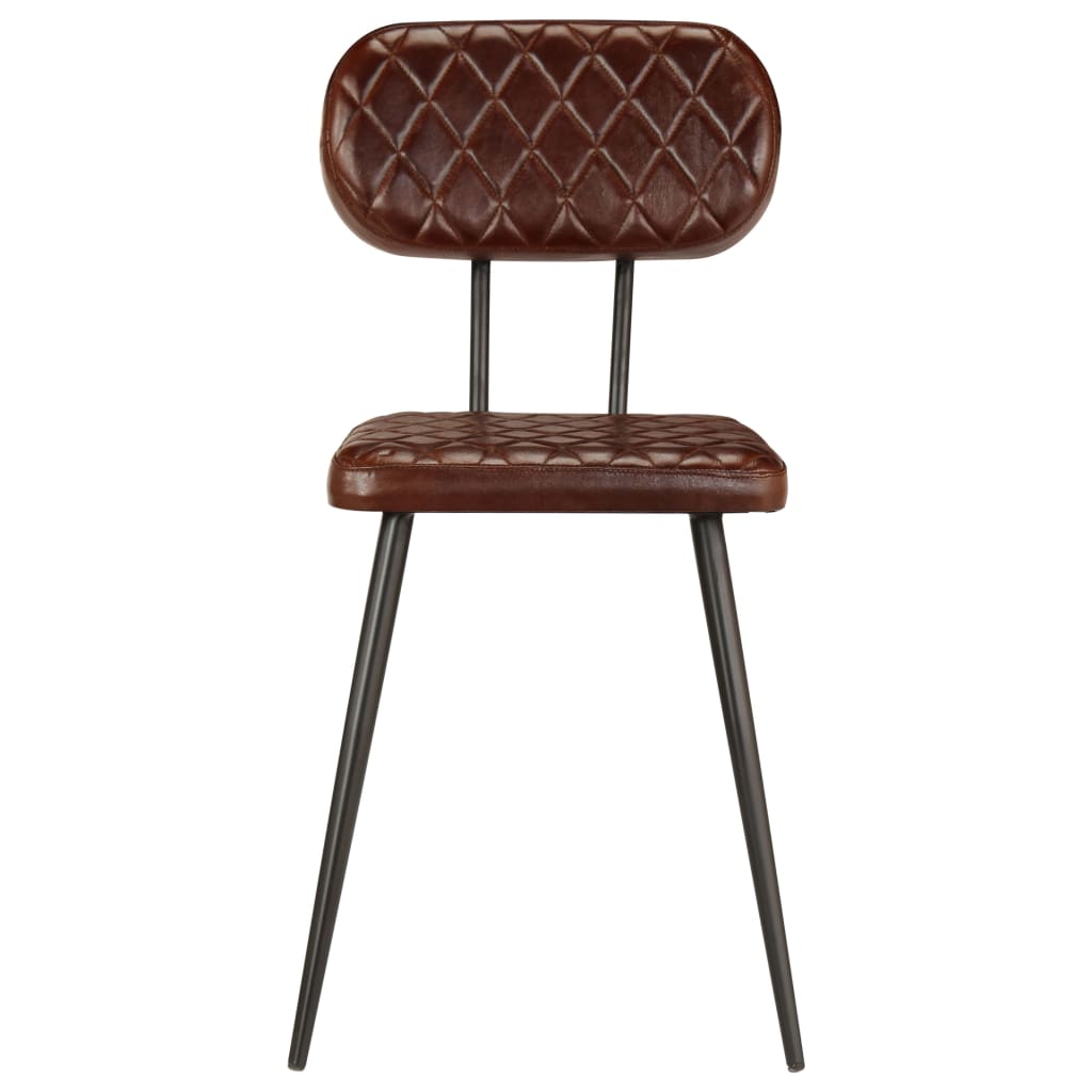 vidaXL Eetkamerstoelen 4 st echt leer bruin