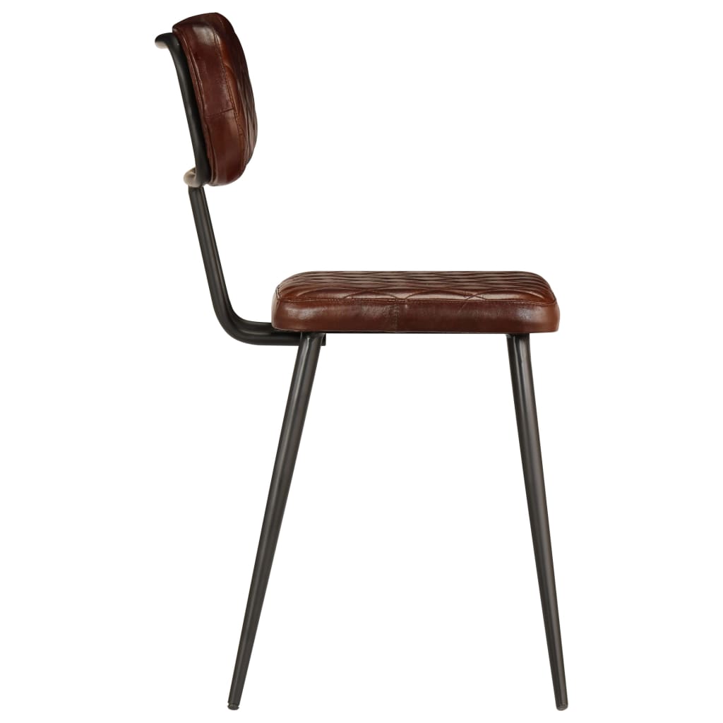 vidaXL Eetkamerstoelen 4 st echt leer bruin