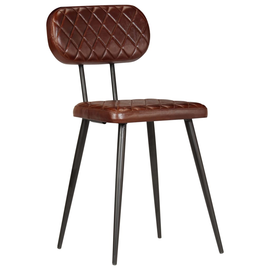 vidaXL Eetkamerstoelen 4 st echt leer bruin