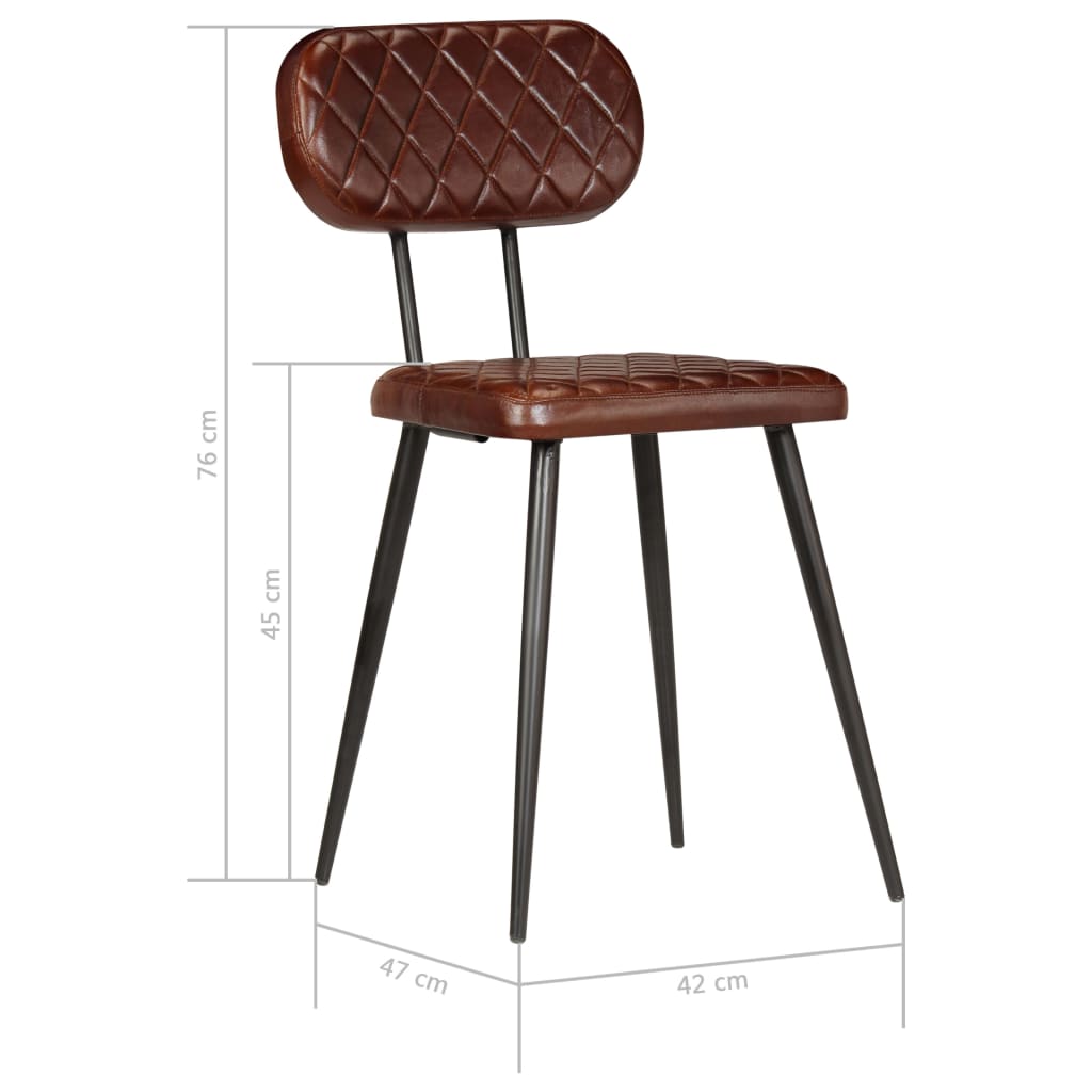 vidaXL Eetkamerstoelen 4 st echt leer bruin