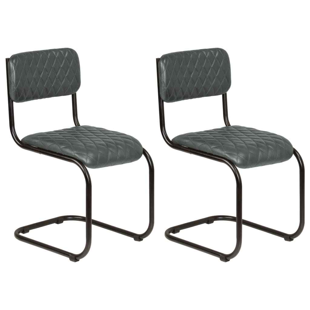 vidaXL Eetkamerstoelen 2 st met armleuningen echt leer bruin
