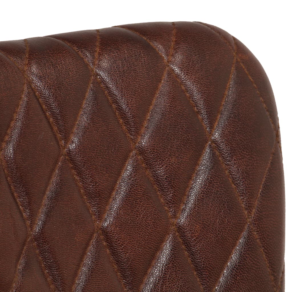 vidaXL Eetkamerstoelen 2 st met armleuningen echt leer bruin