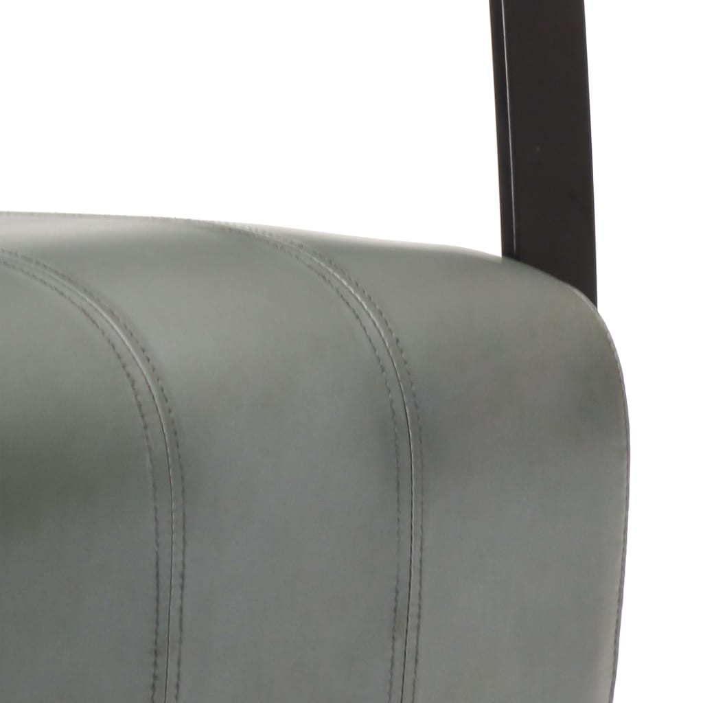 vidaXL Fauteuil echt leer grijs
