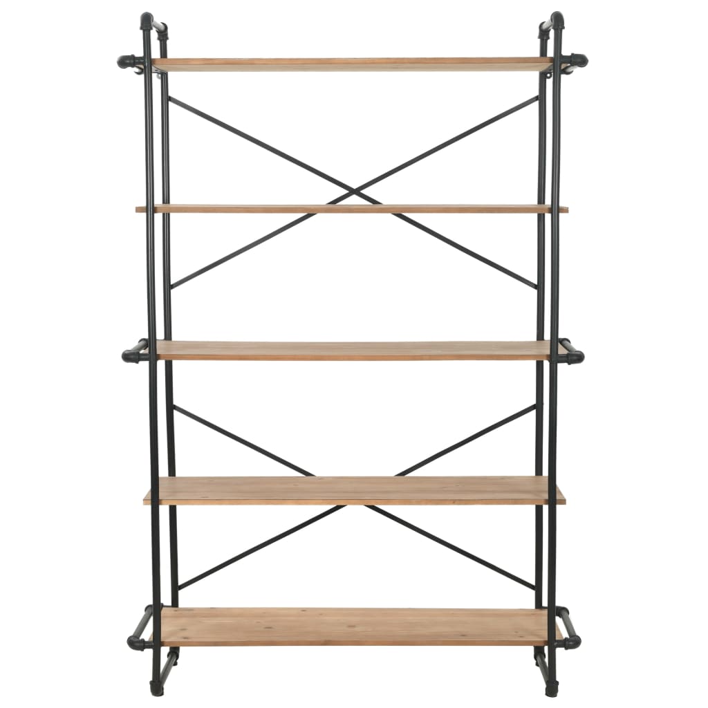 vidaXL Boekenkast 120x42x180 cm massief vurenhout en staal