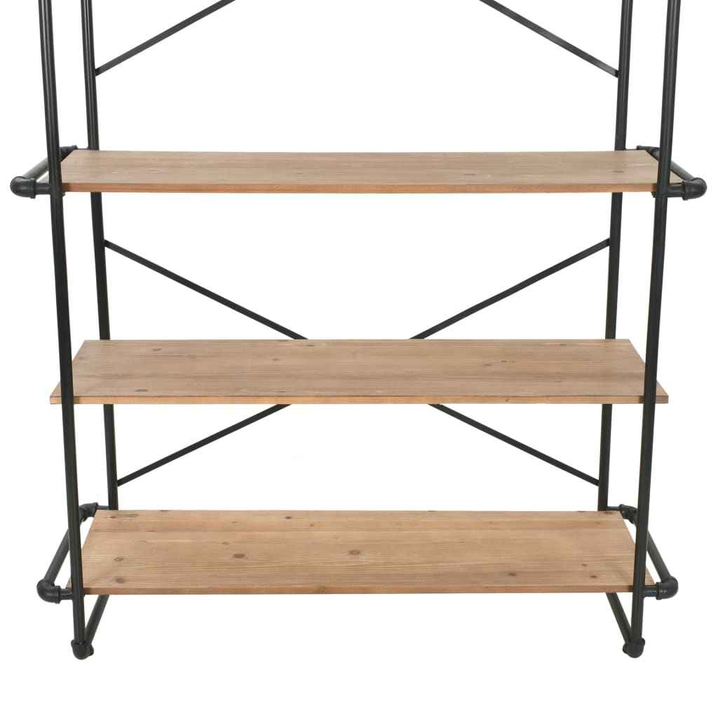 vidaXL Boekenkast 120x42x180 cm massief vurenhout en staal
