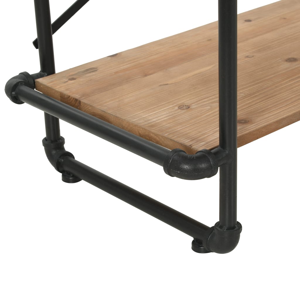 vidaXL Boekenkast 120x42x180 cm massief vurenhout en staal