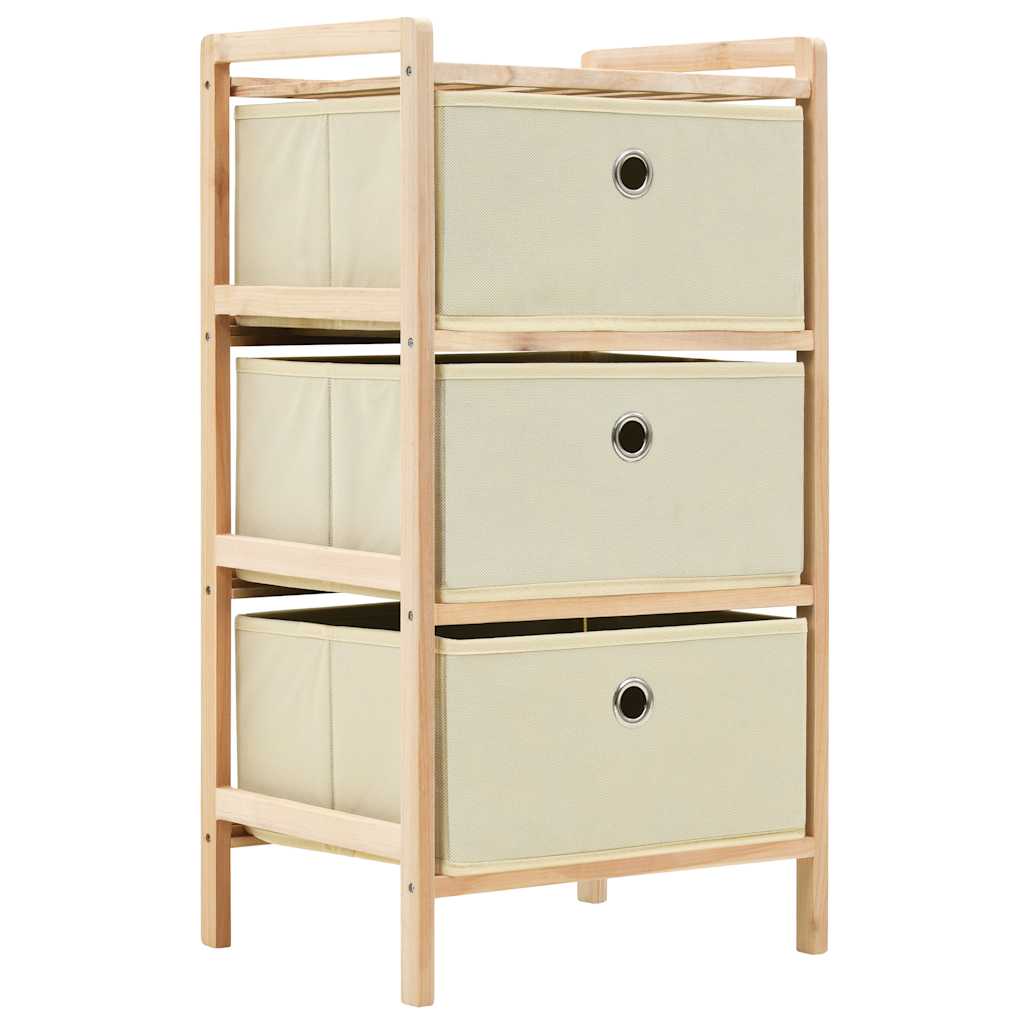 vidaXL Opbergrekken met 5 stoffen manden 2 st cederhout beige