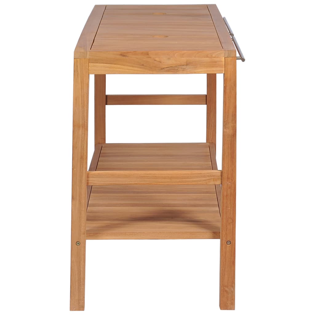 vidaXL Badkamer wastafelkast 132x45x75 cm massief teakhout