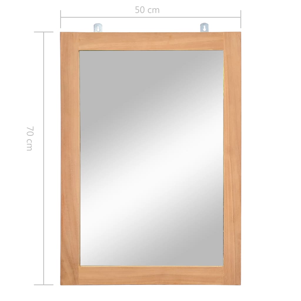 vidaXL Wandspiegel 50x70 cm massief teakhout