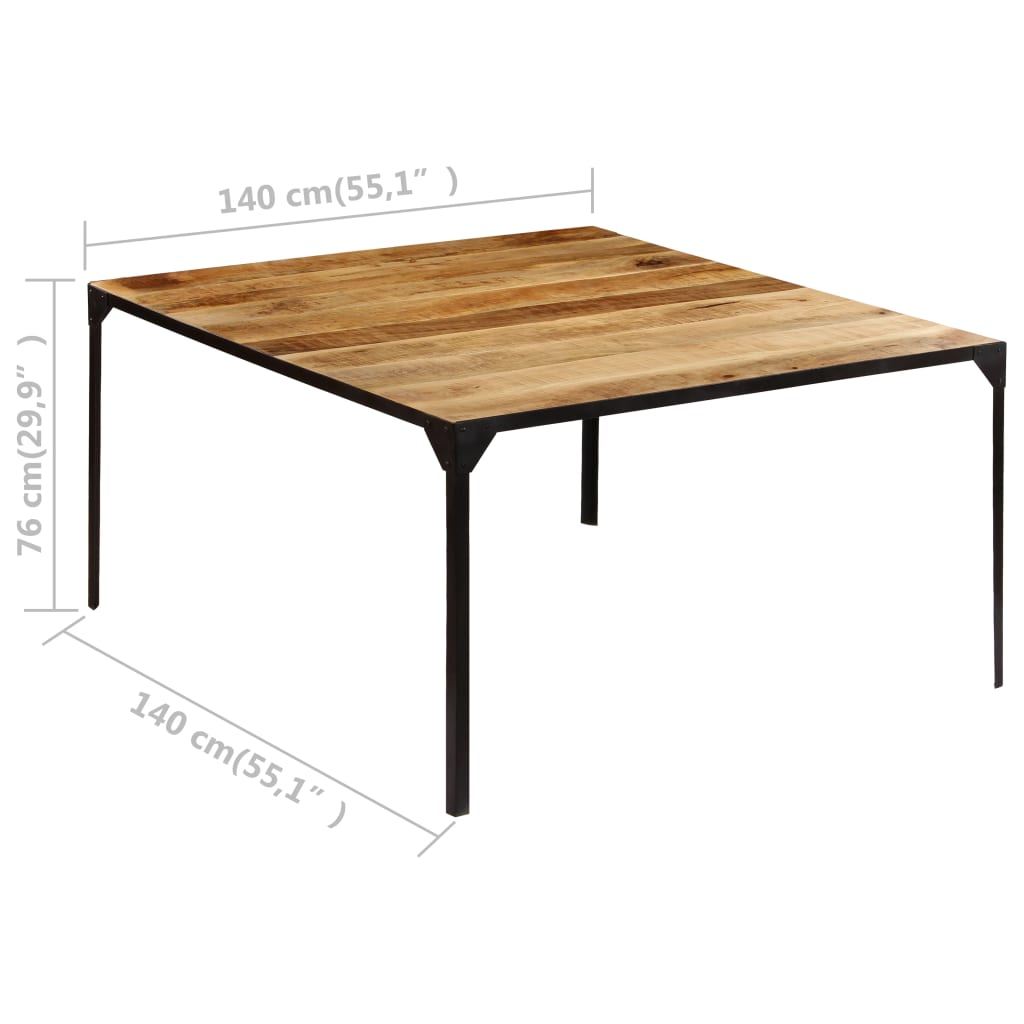 vidaXL Eettafel 140x140x76 cm massief mangohout