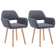 vidaXL Eetkamerstoelen 2 st stof donkergrijs