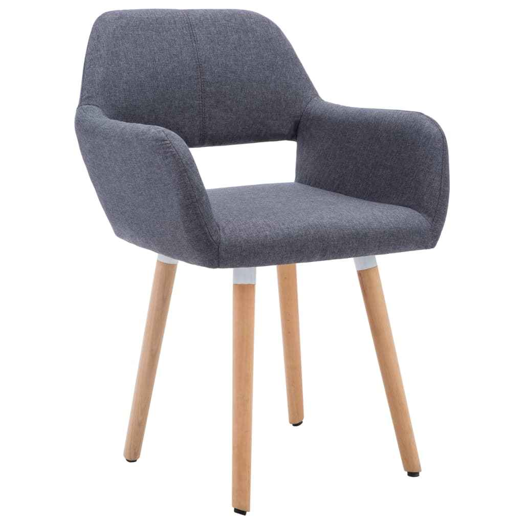 vidaXL Eetkamerstoelen 2 st stof donkergrijs