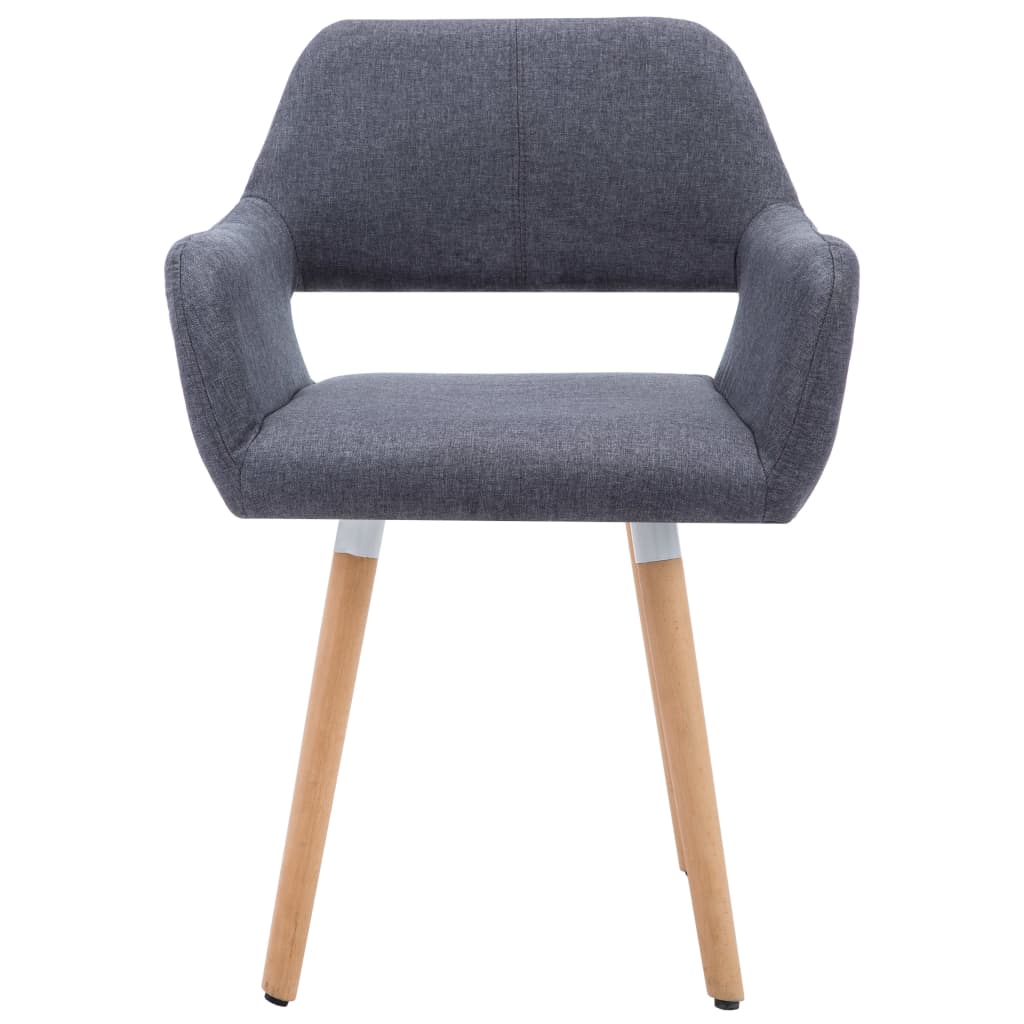 vidaXL Eetkamerstoelen 2 st stof donkergrijs