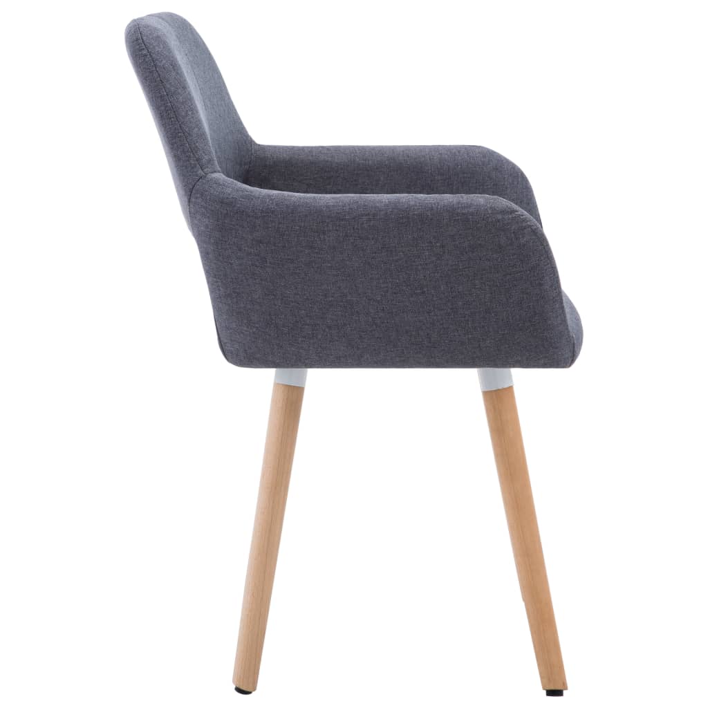vidaXL Eetkamerstoelen 2 st stof donkergrijs