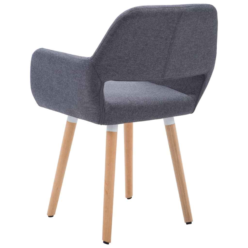 vidaXL Eetkamerstoelen 2 st stof donkergrijs