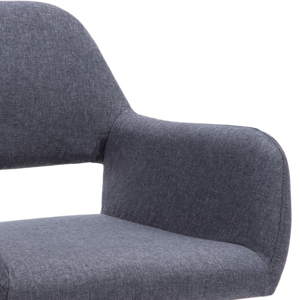 vidaXL Eetkamerstoelen 2 st stof donkergrijs