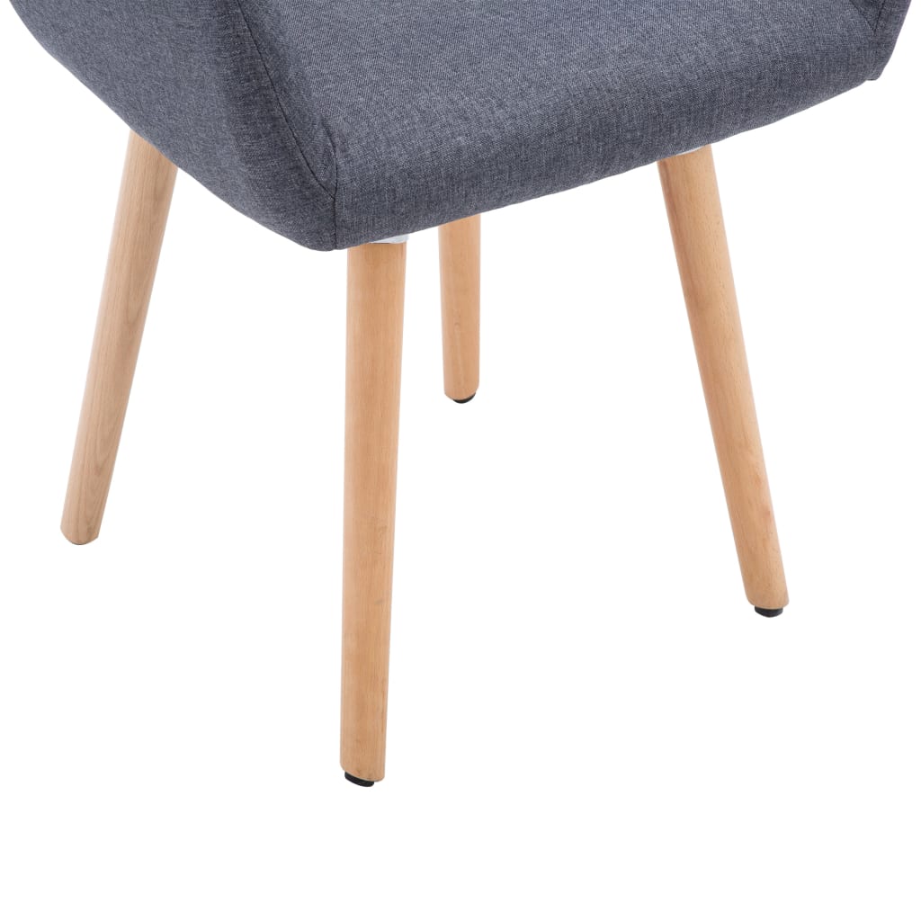 vidaXL Eetkamerstoelen 2 st stof donkergrijs