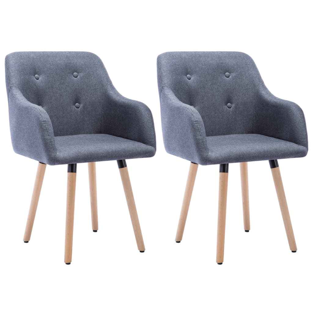 vidaXL Eetkamerstoelen 2 st stof donkergrijs