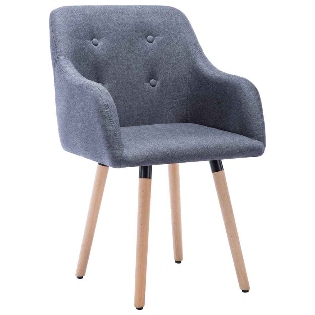 vidaXL Eetkamerstoelen 2 st stof donkergrijs