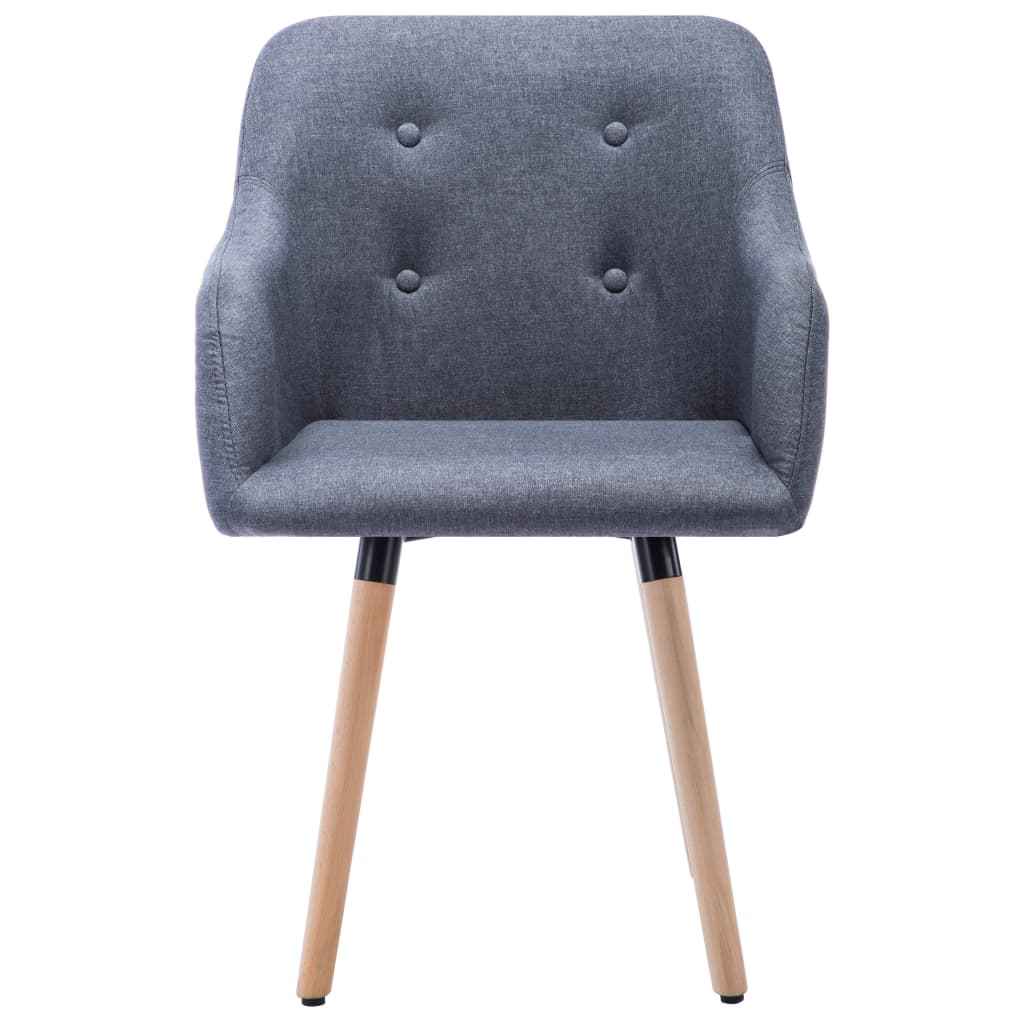vidaXL Eetkamerstoelen 2 st stof donkergrijs