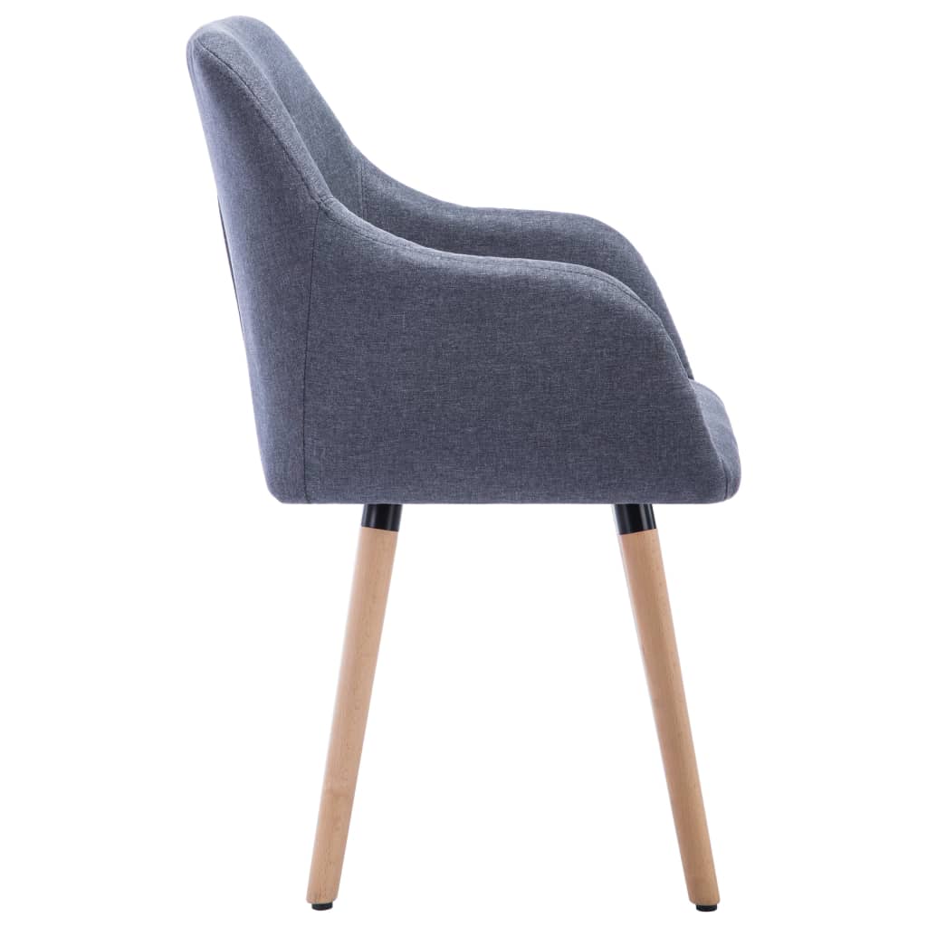 vidaXL Eetkamerstoelen 2 st stof donkergrijs