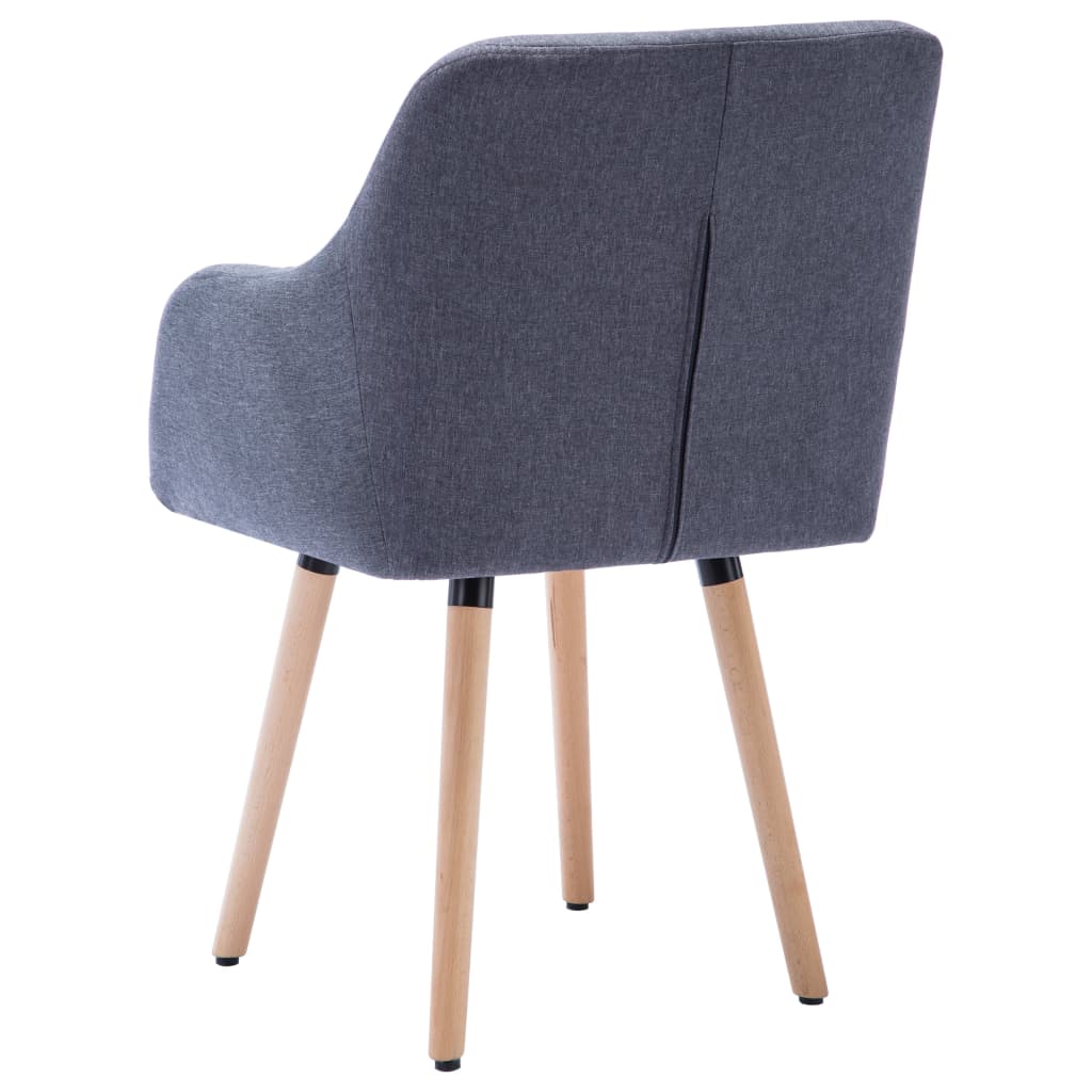 vidaXL Eetkamerstoelen 2 st stof donkergrijs