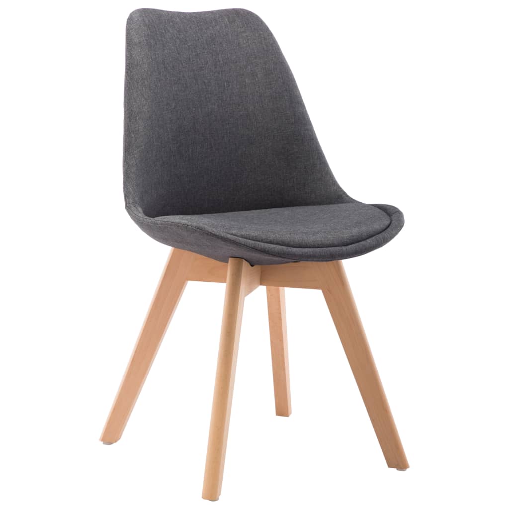 vidaXL Eetkamerstoelen 4 st stof donkergrijs