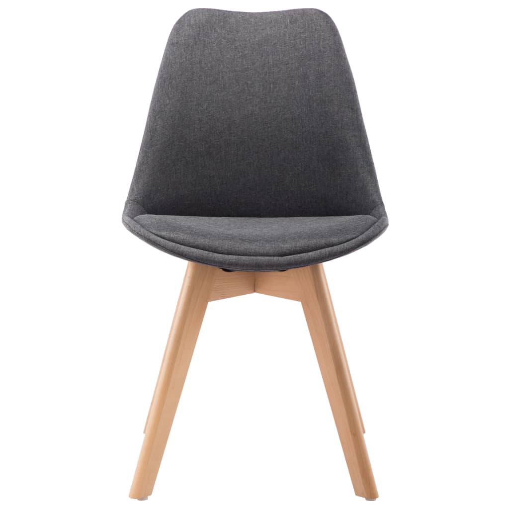 vidaXL Eetkamerstoelen 4 st stof donkergrijs