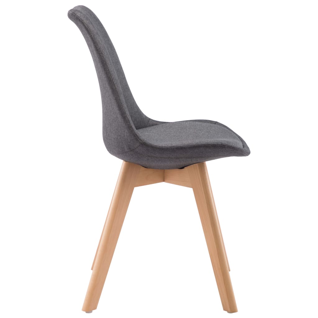 vidaXL Eetkamerstoelen 4 st stof donkergrijs