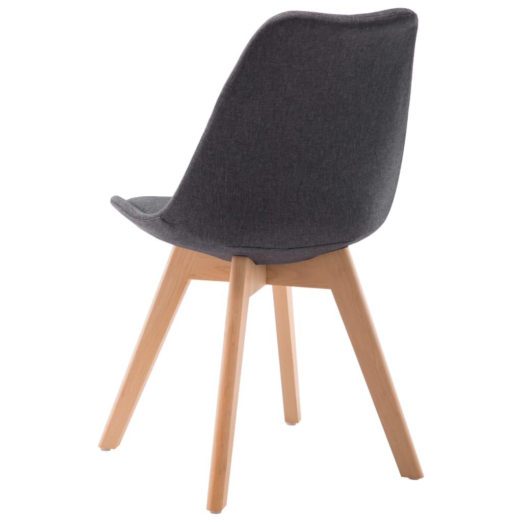 vidaXL Eetkamerstoelen 4 st stof donkergrijs