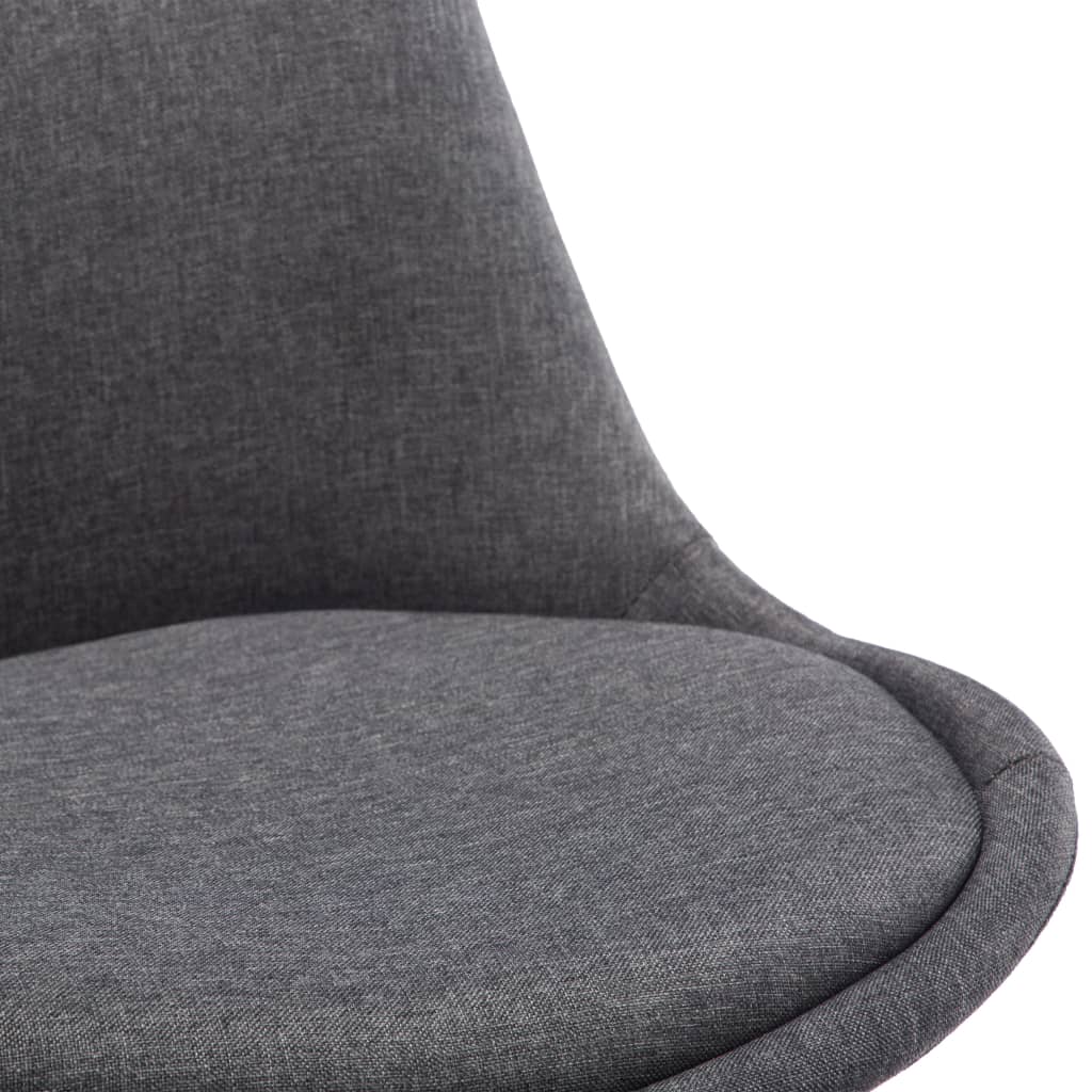 vidaXL Eetkamerstoelen 4 st stof donkergrijs