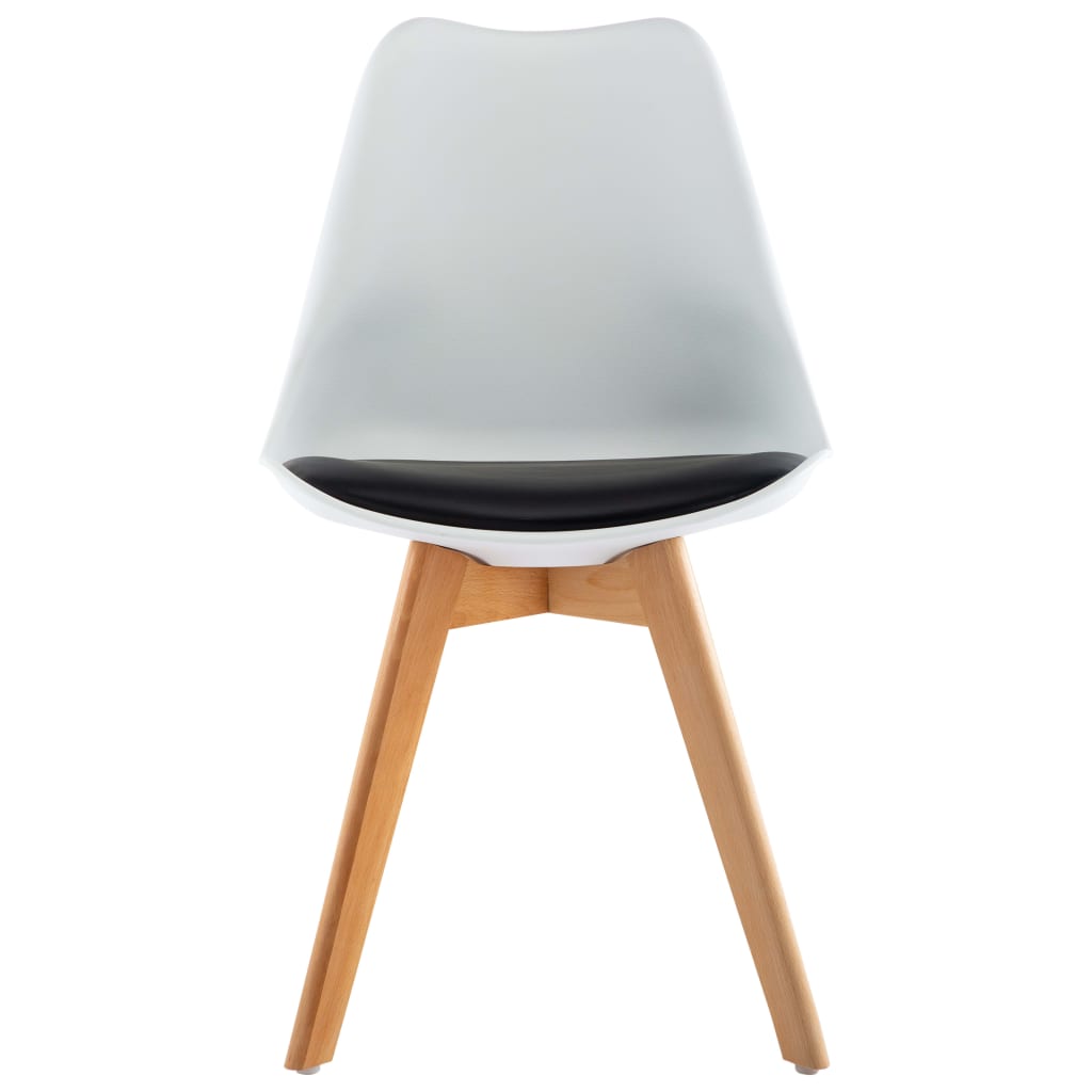 vidaXL Eetkamerstoelen 4 st kunstleer wit en zwart