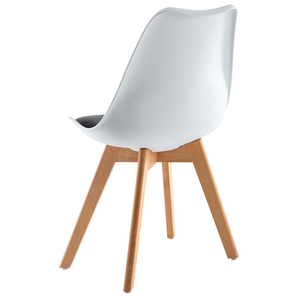 vidaXL Eetkamerstoelen 4 st kunstleer wit en zwart
