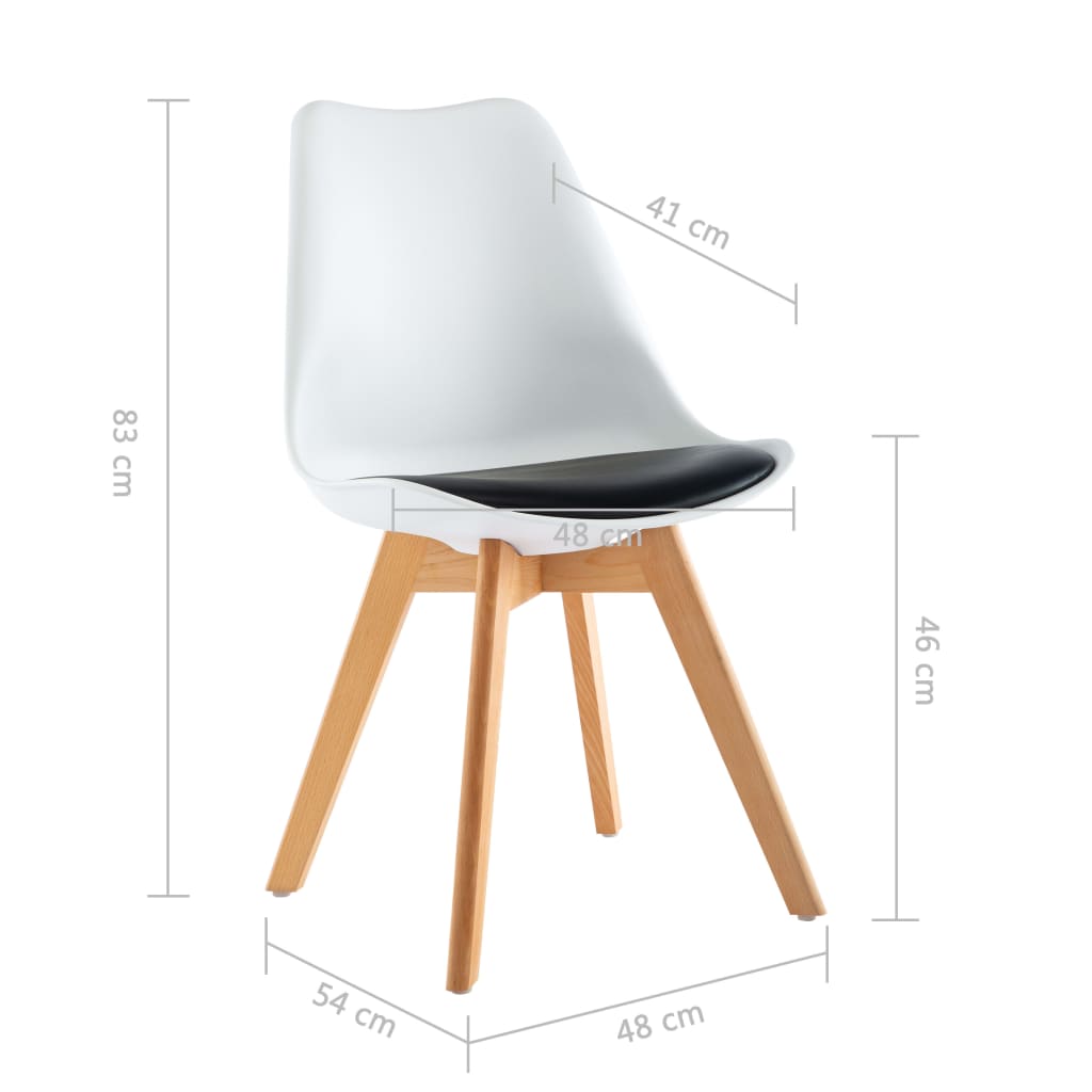vidaXL Eetkamerstoelen 4 st kunstleer wit en zwart