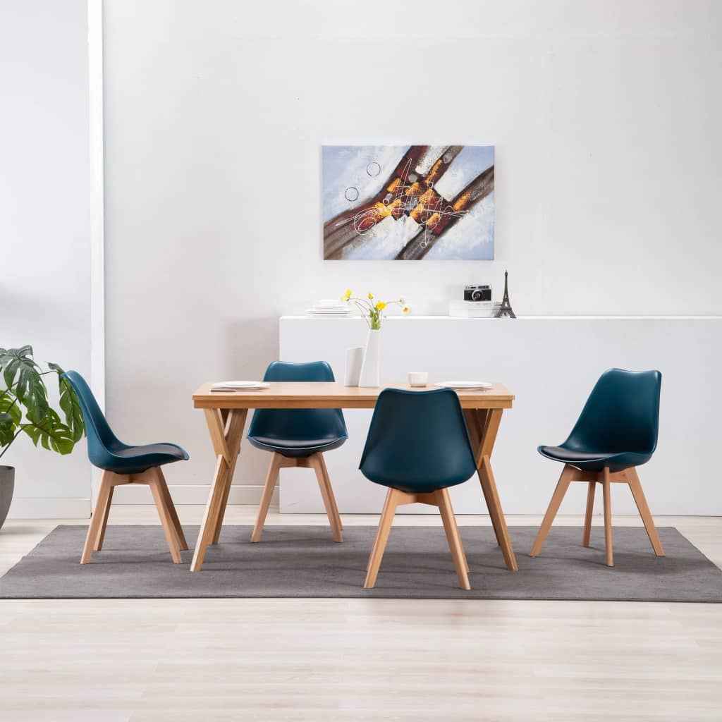 vidaXL Eetkamerstoelen 4 st kunstleer wit en zwart