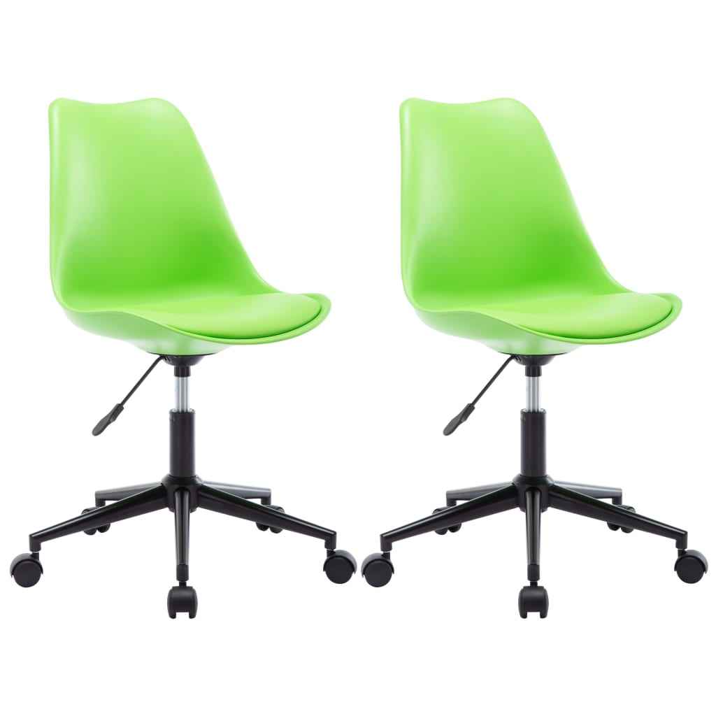 vidaXL Eetkamerstoelen 2 st draaibaar kunstleer groen