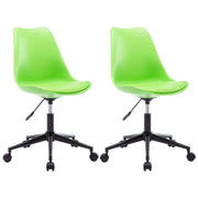 vidaXL Eetkamerstoelen 2 st draaibaar kunstleer groen