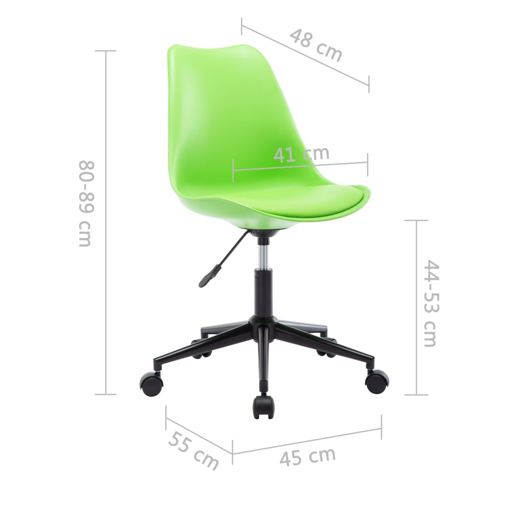 vidaXL Eetkamerstoelen 2 st draaibaar kunstleer groen