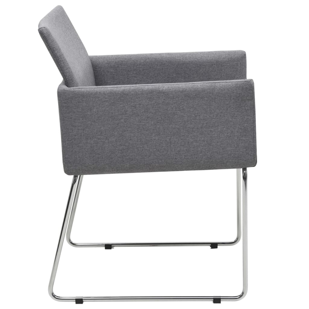 vidaXL Eetkamerstoelen 2 st stof lichtgrijs