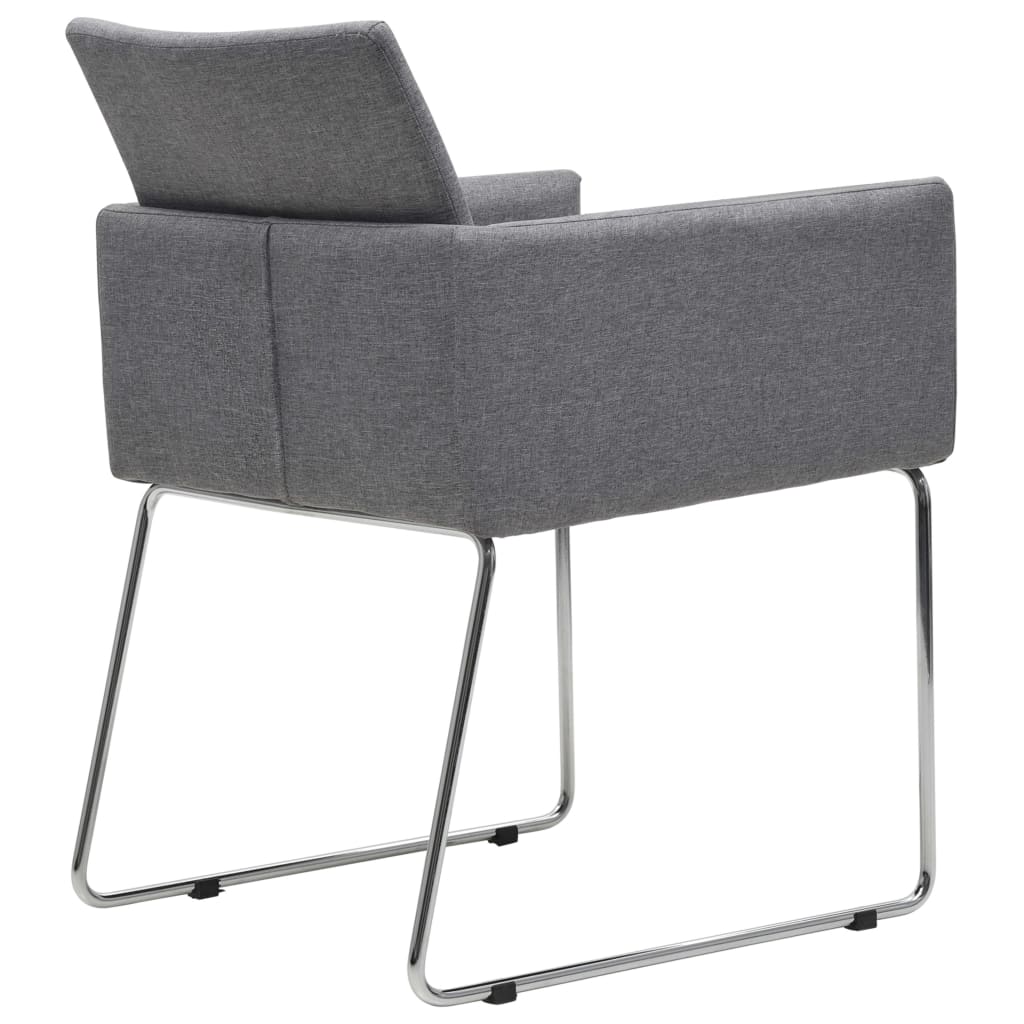 vidaXL Eetkamerstoelen 2 st stof lichtgrijs