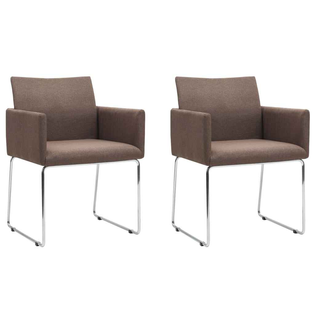 vidaXL Eetkamerstoelen 2 st stof lichtgrijs