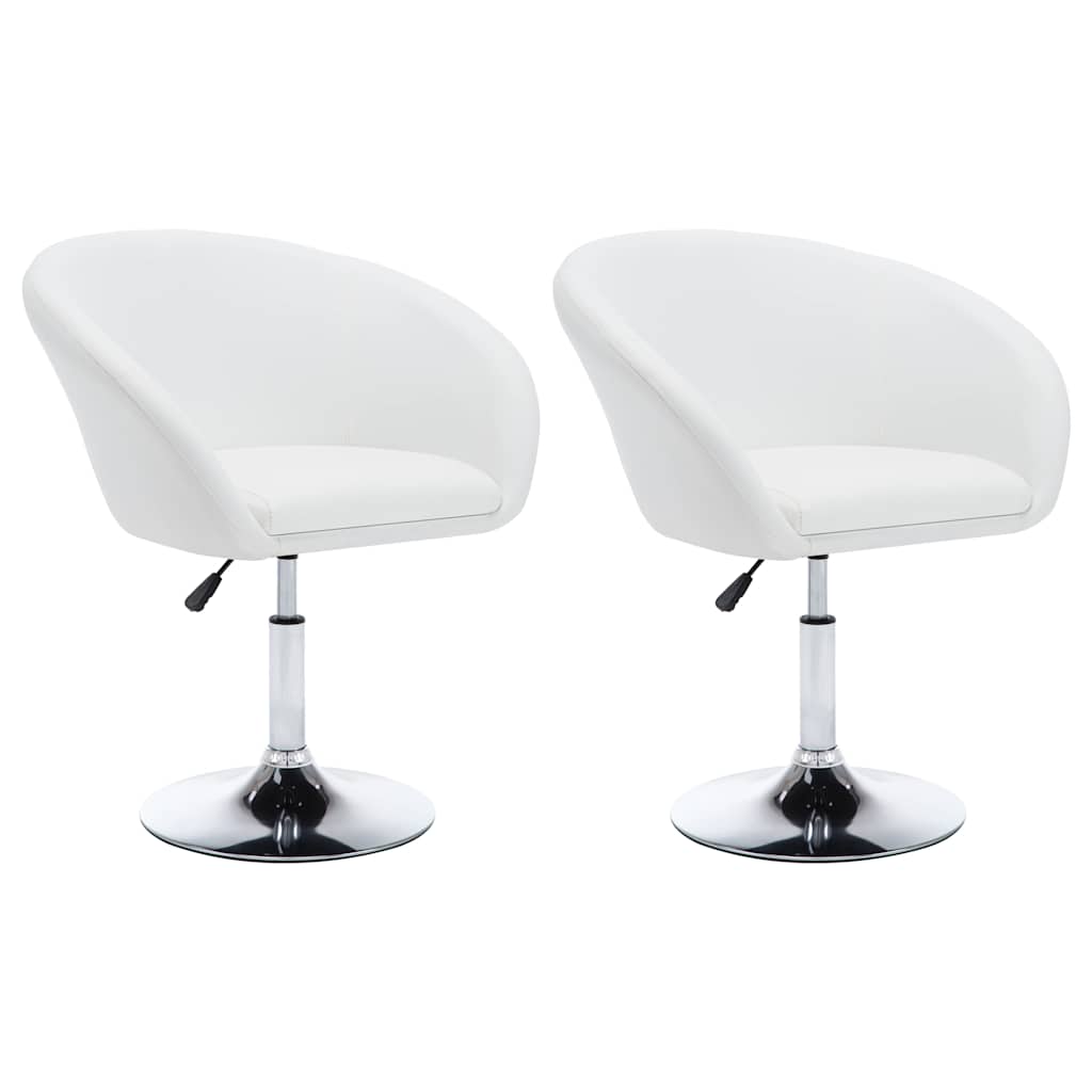 vidaXL Eetkamerstoelen draaibaar 2 st kunstleer zwart