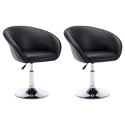 vidaXL Eetkamerstoelen draaibaar 2 st kunstleer zwart