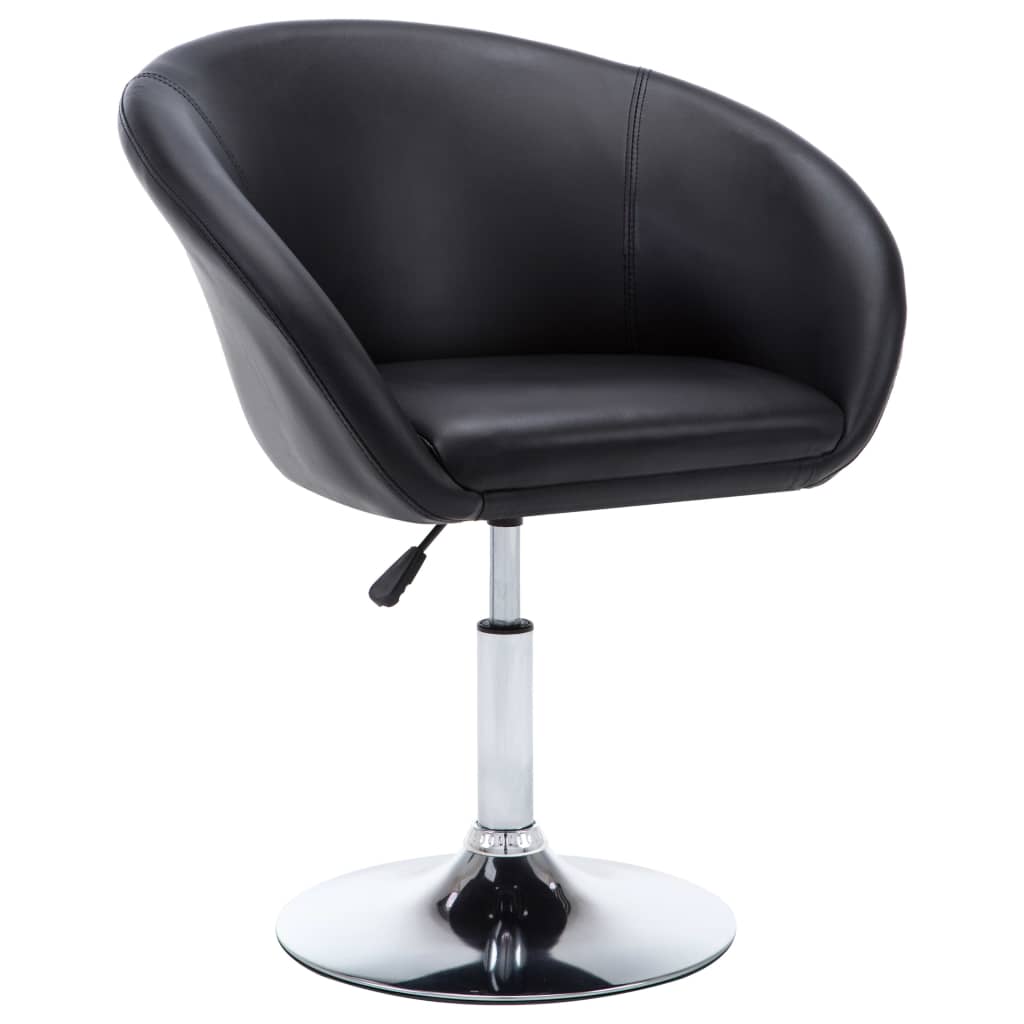 vidaXL Eetkamerstoelen draaibaar 2 st kunstleer zwart